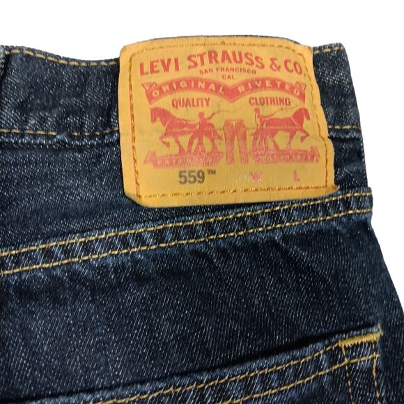 Levis 559 Relaxed Straight Jeans Size 52 x 32 Dark Blue Wash Straight Leg - Picture 4 of 6